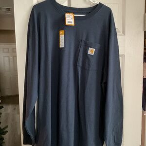 XL LONG SLEEVE CARHARTT NAVY BLUE TSHIRT BNWT